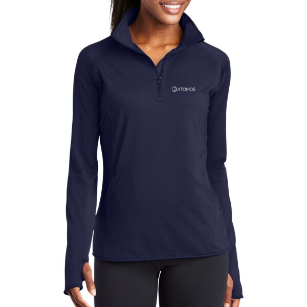 Embroidered Atomos - Ladies Sport Wick ® Stretch 1/4 Zip Pullover Thumbnail
