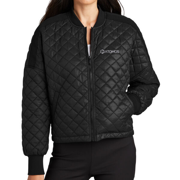 Embroidered Atomos - Women's Boxy Quilted Jacket Thumbnail