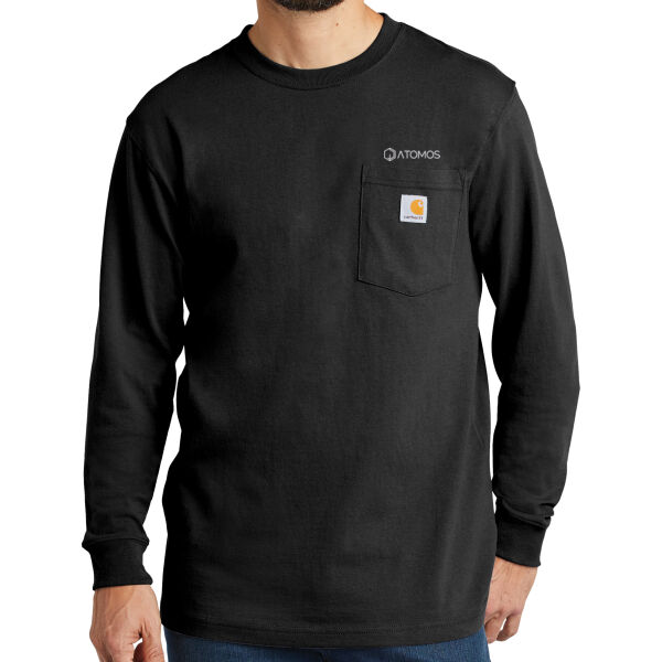 Embroidered Atomos - Workwear Pocket Long Sleeve T Shirt Thumbnail